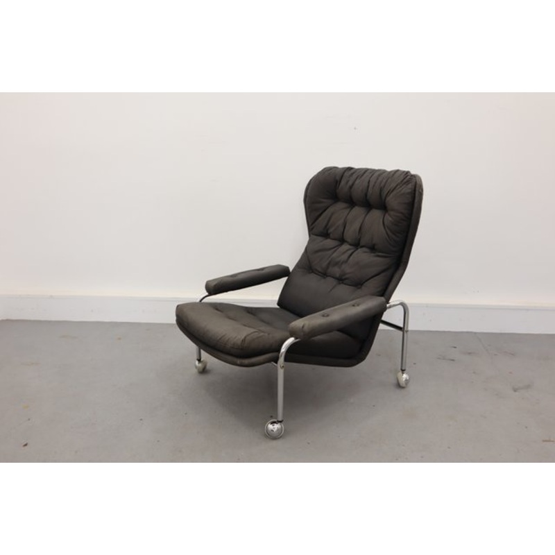 Vintage Swedish Lounge Chair by Scapa Rydaholm, 1970s for sale at Pamono