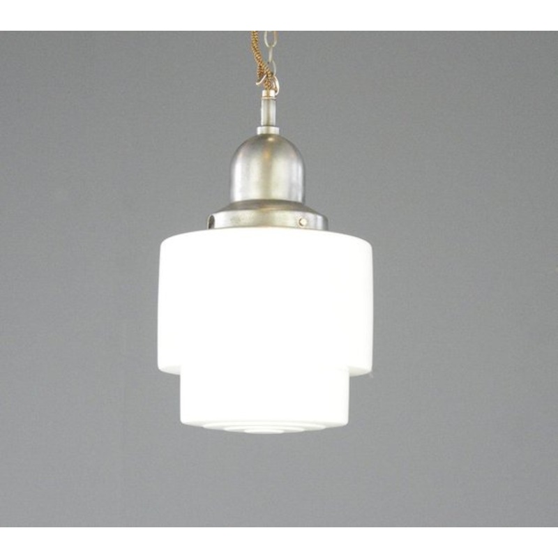 Zeiss Ikon Opaline Pendant Light by Peter Behrens, 1930s for sale at Pamono