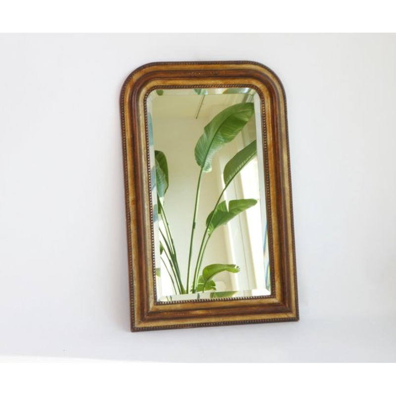Antique Louis Philippe Wooden Arched Mirror for sale at Pamono