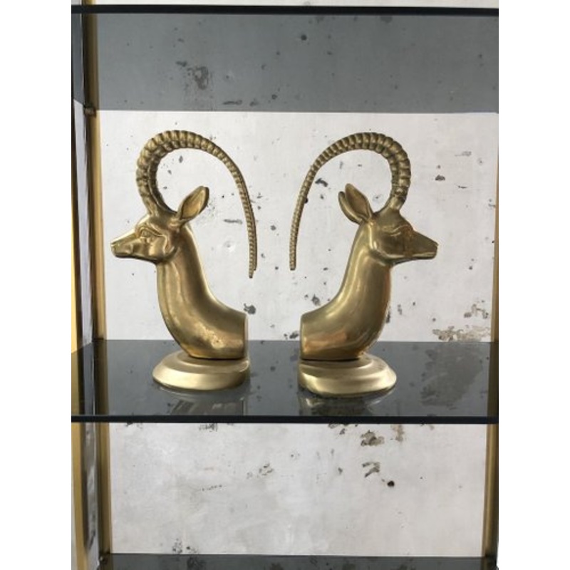 Brass Antelope Bookends, 1950s, Set of 2 for sale at Pamono