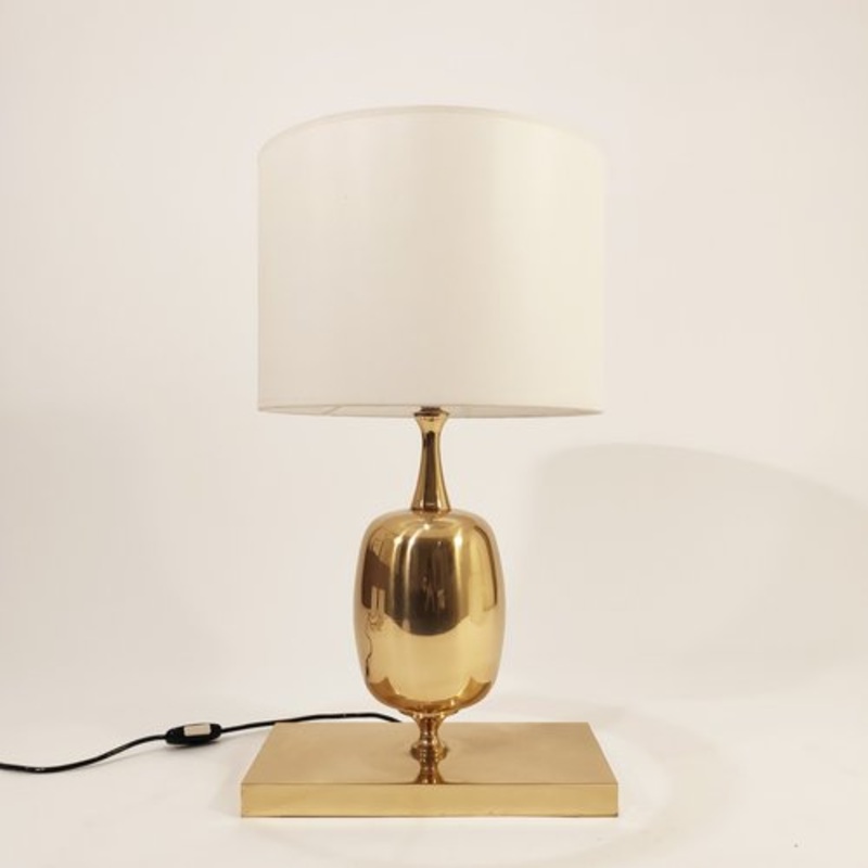 French Table Lamp attributed to Philippe Barbier, 1970s for sale at Pamono