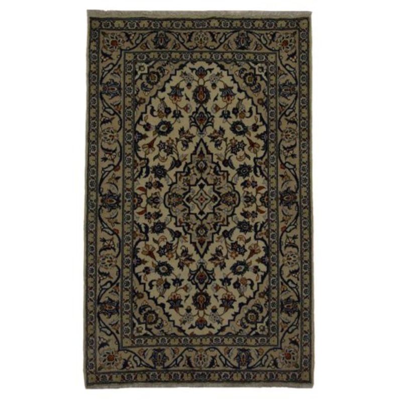 Hand-Knotted Middle Eastern Keshan Rug in Sheep’s Wool for sale at Pamono-SZS-2143399
