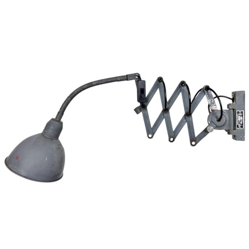 Industrial Gooseneck Scissor Wall Lamp from Elektroinstala, 1960s for sale at Pamono