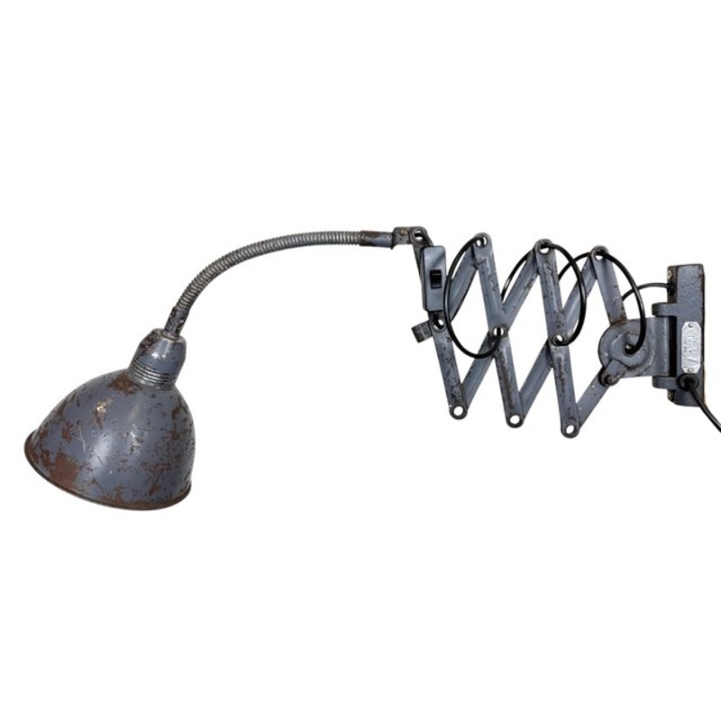 Industrial Grey Scissor Wall Lamp from Elektroinstala, 1960s for sale at Pamono-CGF-2158043
