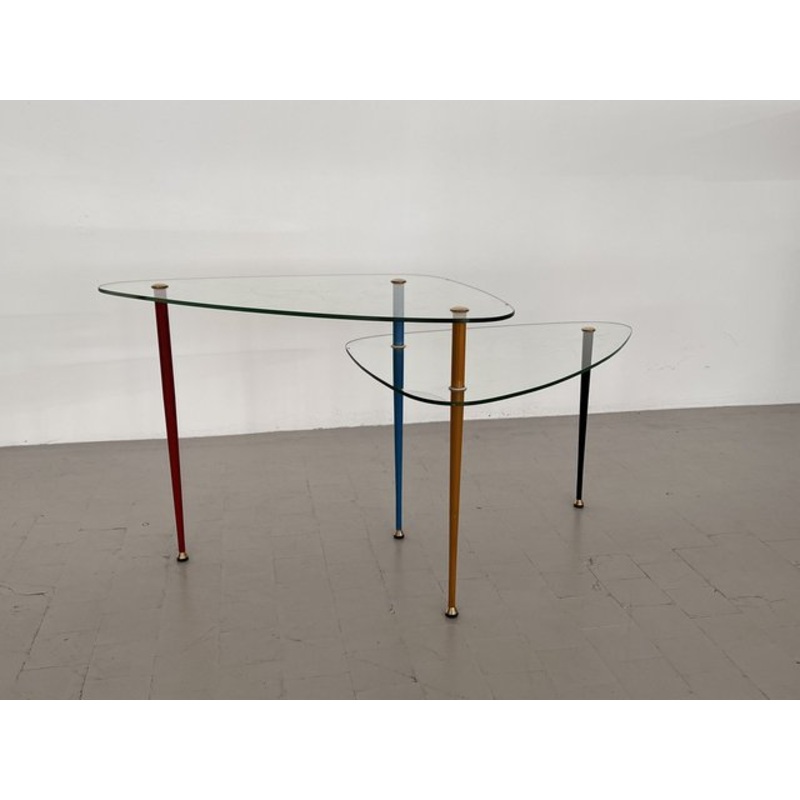 Italian Arlecchino Side Table in Glass by Edoardo Paoli for Vitrex, 1950s for sale at Pamono