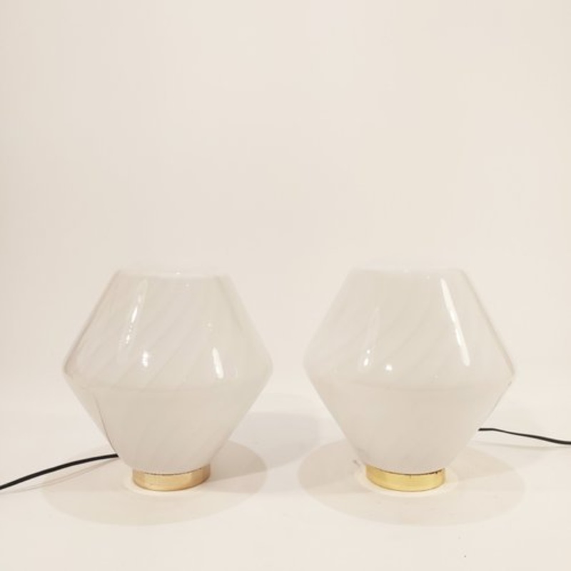 Italian Murano Glass Lamps by F. Fabbian, 1970s, Set of 2 for sale at Pamono