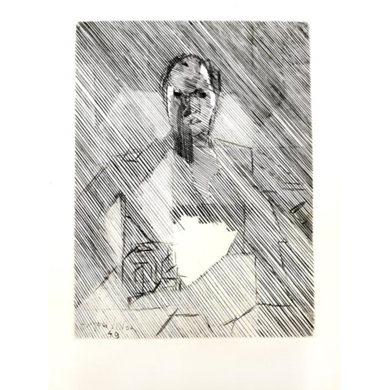Jacques Villon – Cubist Man – Original Etching 1949 for sale at Pamono