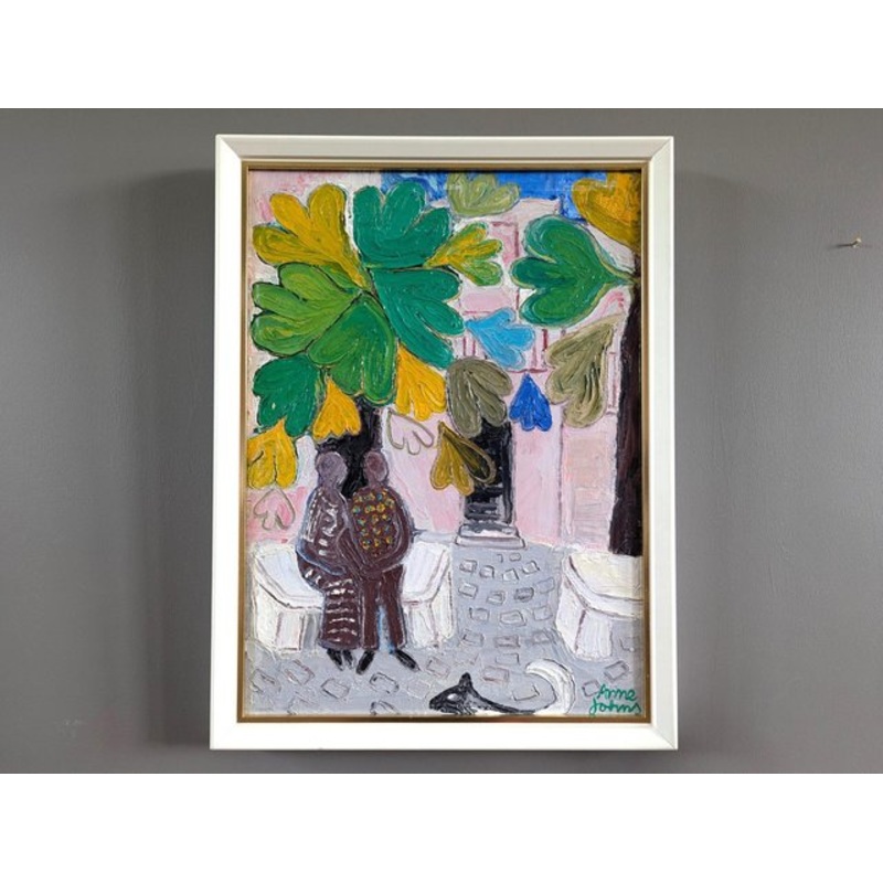 Love Under the Trees, Oil Painting, Framed for sale at Pamono