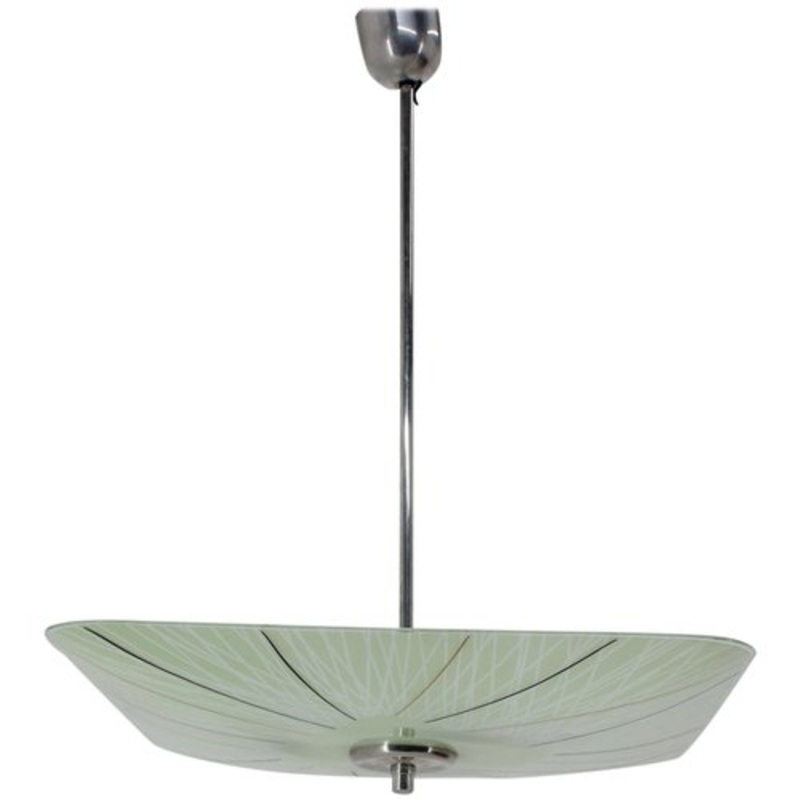 Mid-Century Glass Pendant Lamp from Napako, 1960s for sale at Pamono