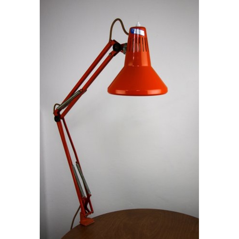 Orange Adjustable Achitect Table Lamp by Tep, 1970s for sale at Pamono-HGJ-1633920