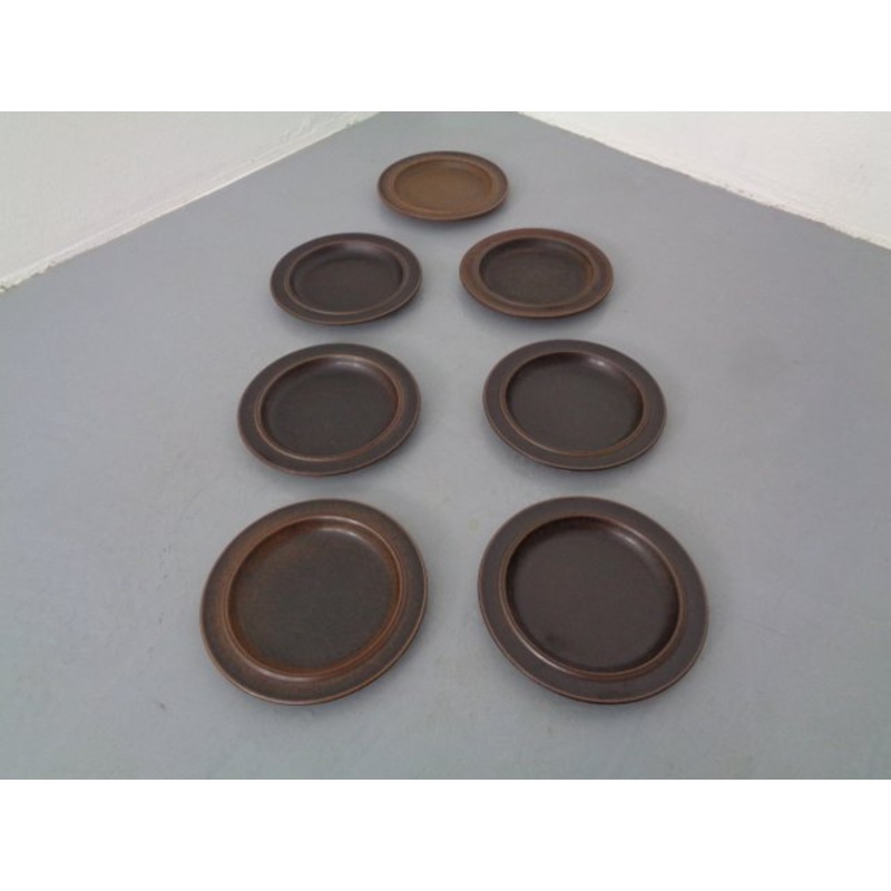 Ruska Plates by Ulla Procope for Arabia, Set of 7, Finland, 1960s , Set of 7 for sale at Pamono