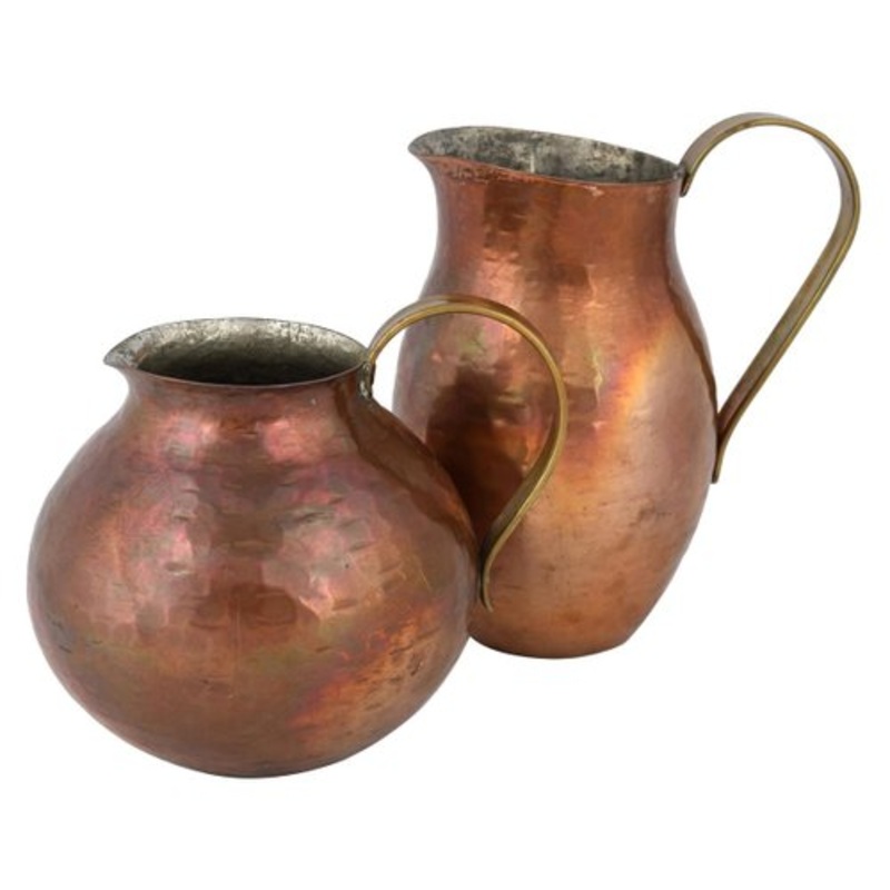 Vintage Copper Pitchers by Harald Buchrucker, Germany, 1950s, Set of 2 for sale at Pamono