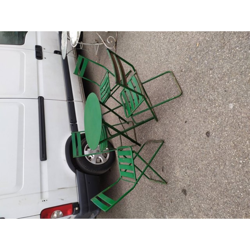 Vintage Folding Garden Chairs, 1930s, Set of 5 for sale at Pamono