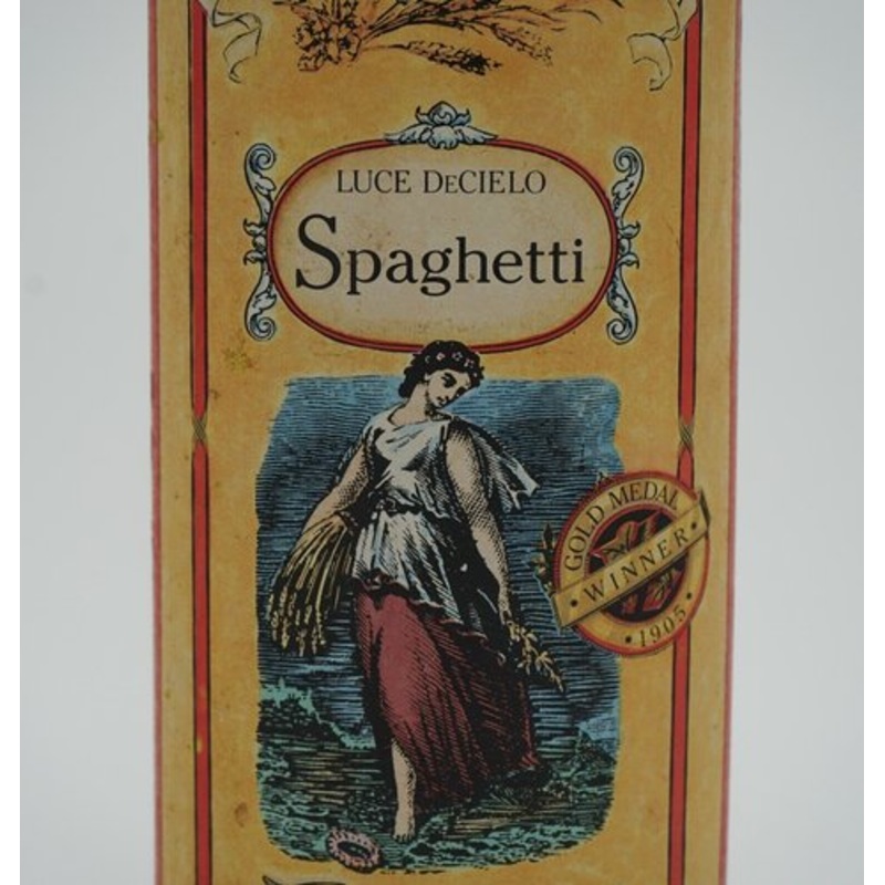 Vintage Italian Spaghetti Tin Box from Luce Decielo for sale at Pamono