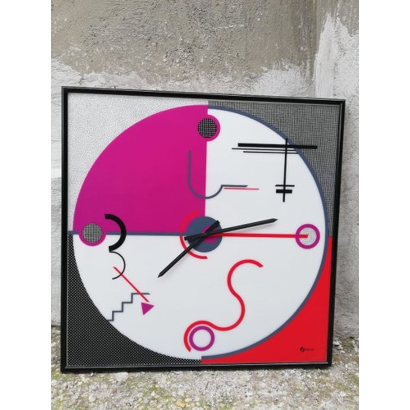 Vintage Postmodern Clock by Giannei for Giannei, 1980s for sale at Pamono