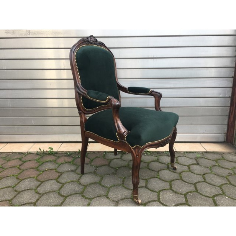 Antique Baroque Style Throne Armchair for sale at Pamono