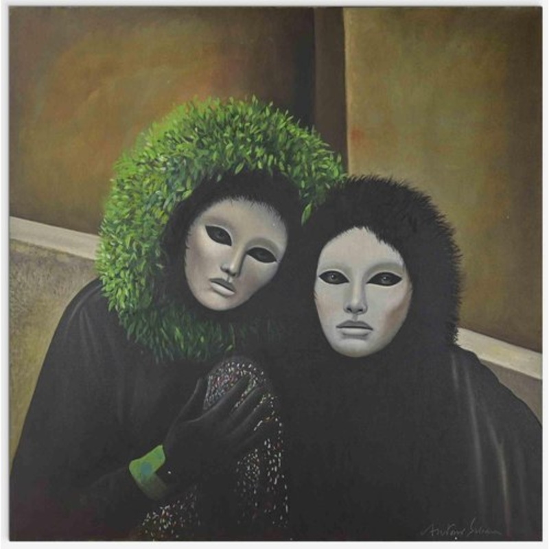 Antonio Sciacca, Carnival in Venice, Oil Painting, 2004 for sale at Pamono