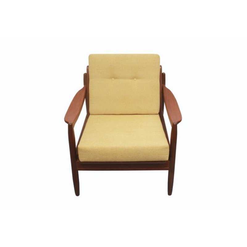 Armchair in Light Yellow Fabric, 1965 for sale at Pamono