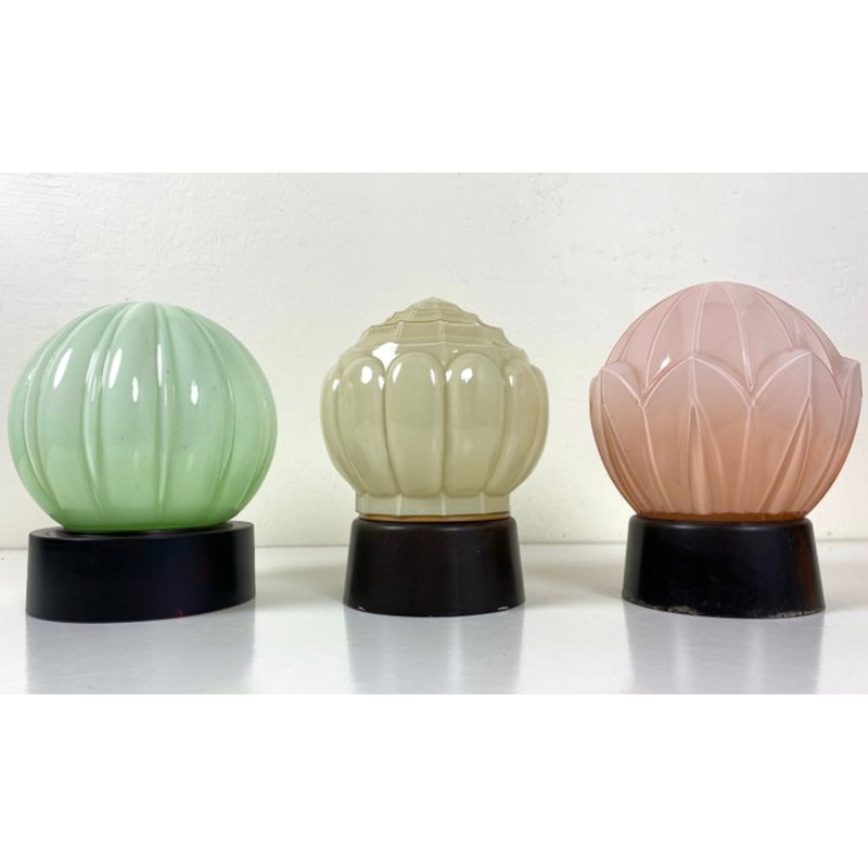 Art Deco Ceiling Lamps from Thabur, 1920s, Set of 3 for sale at Pamono