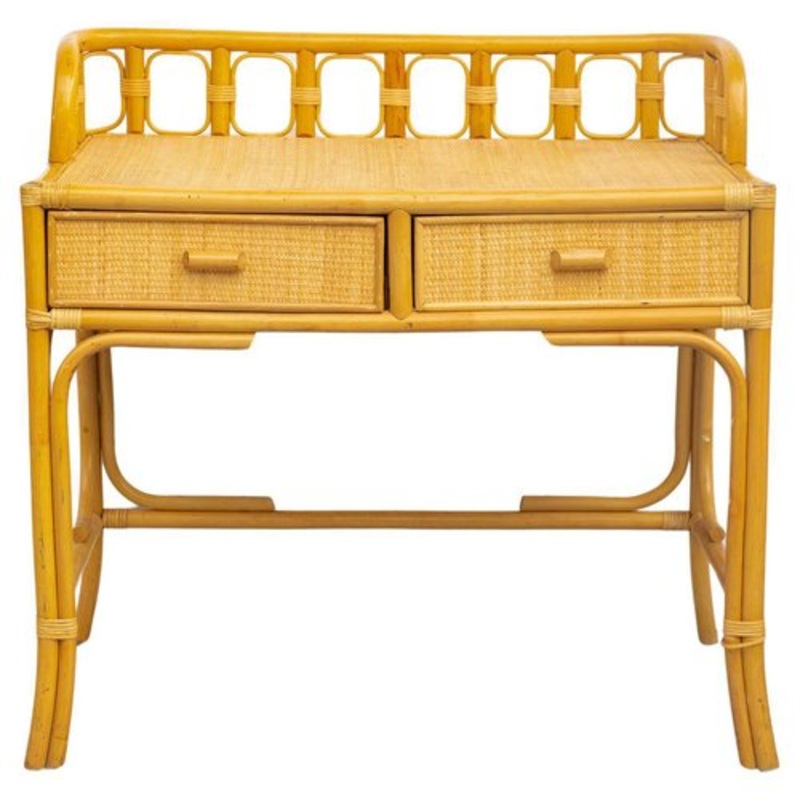 Bamboo and Wicker Writing Desk, 1960s for sale at Pamono