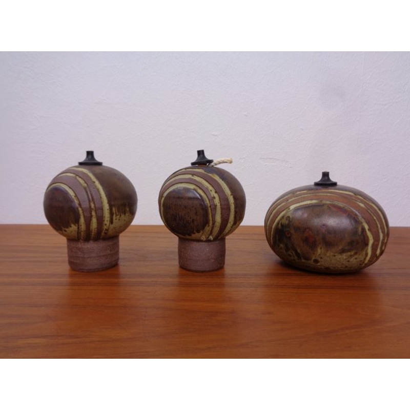 Ceramic Oil Table Lamps by Aage Wrtz, 1970s, Set of 3 for sale at Pamono