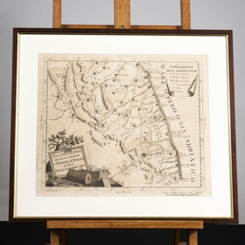 Framed Historical Geographical Map for sale at Pamono
