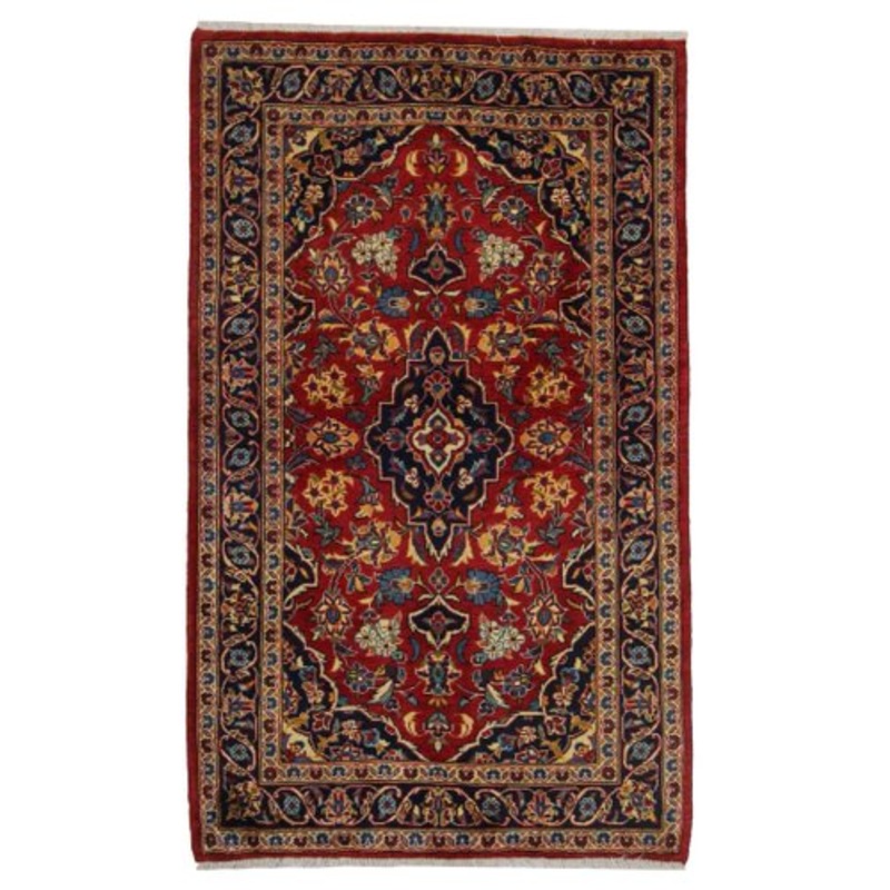 Hand-Knotted Middle Eastern Keshan Rug in Sheep’s Wool for sale at Pamono-SZS-2143400
