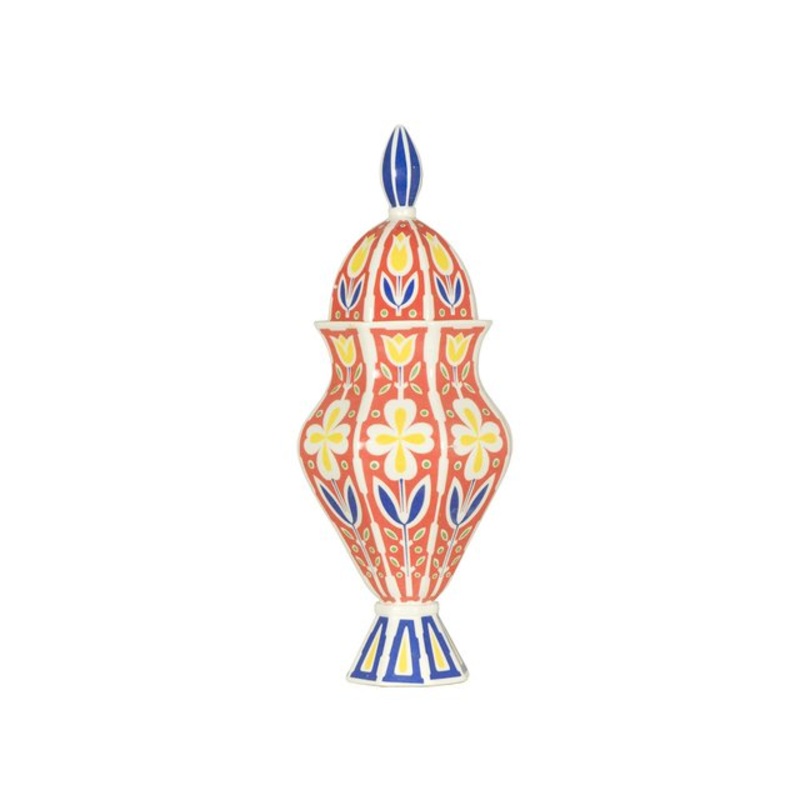 Italian Geometric and Floral Ceramic Urn from Sicas Sesto Fiorentino, 1960s for sale at Pamono