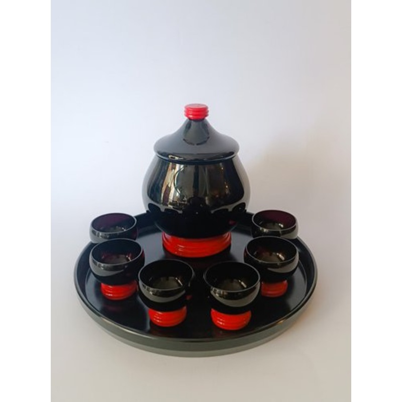 Murano Glass Service Set attributed to Napoleone Martinuzzi, Set of 8 for sale at Pamono