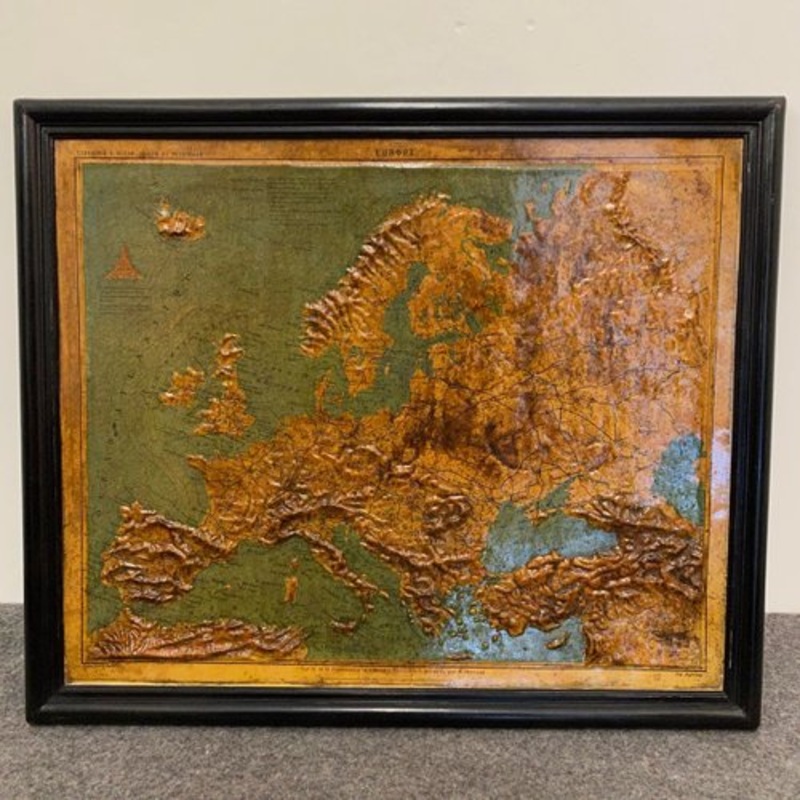 Relief Map of Europe by F. Dufour for sale at Pamono
