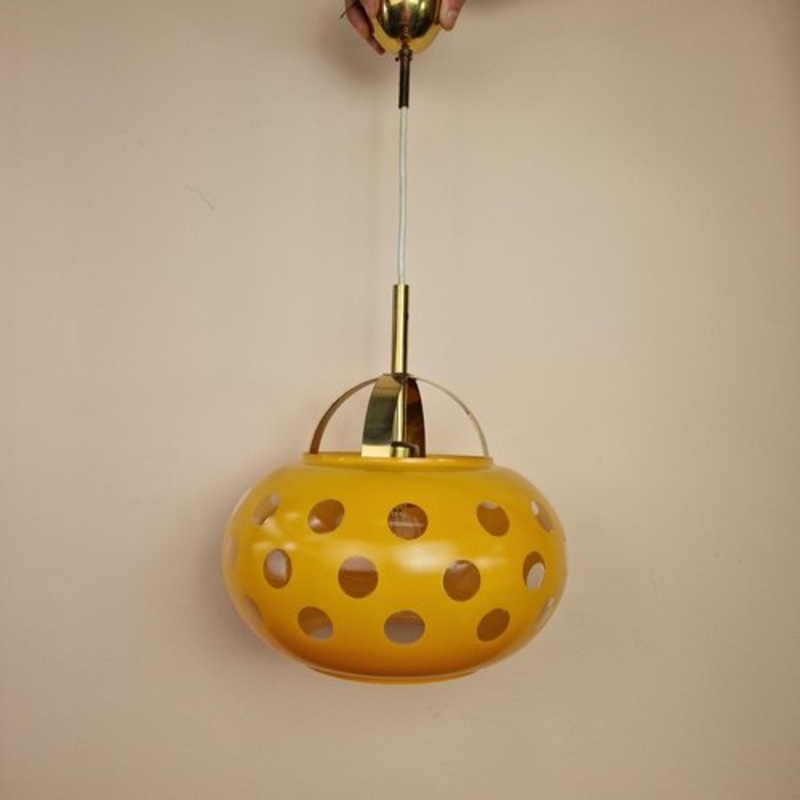Space Age Glass Pendant Lamp, 1960s for sale at Pamono
