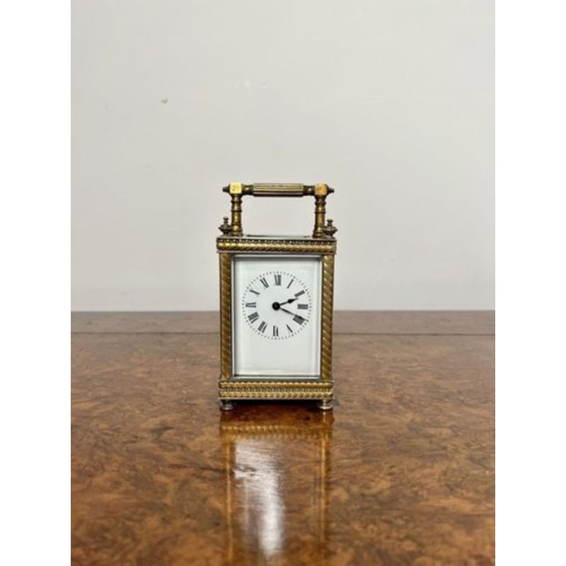 Victorian Brass Carriage Clock, 1880s for sale at Pamono