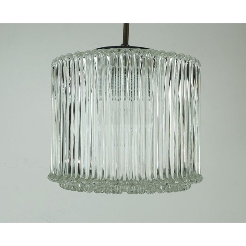 Bubble Glass Pendant Light in Clear Glass and Chrome from Limburg, 1960s for sale at Pamono