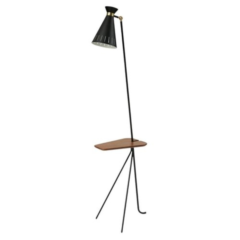 Cone Floor Lamp with Table Black Noir by Warm Nordic for sale at Pamono