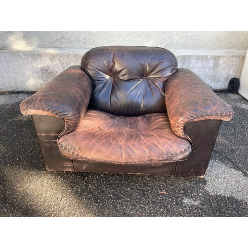 DS 101 Reclining Lounge Chair in Leather from de Sede, 1960s for sale at Pamono