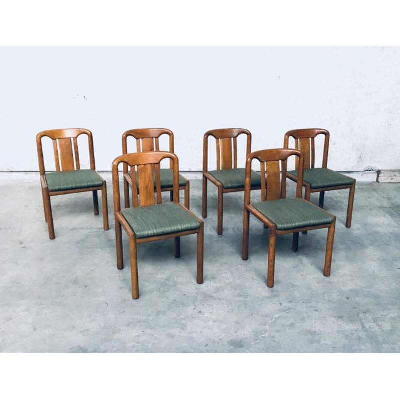 German Oak Dining Chairs, 1970s, Set of 6 for sale at Pamono