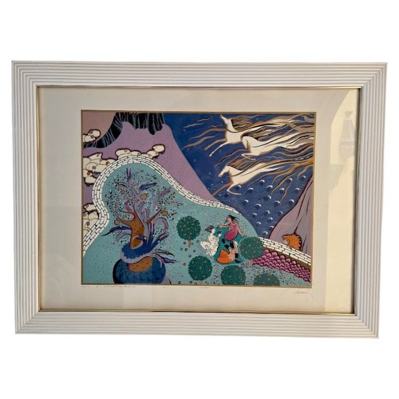 H. Hesperiofs, Composition, 1960s, Colored Lithograph, Framed for sale at Pamono