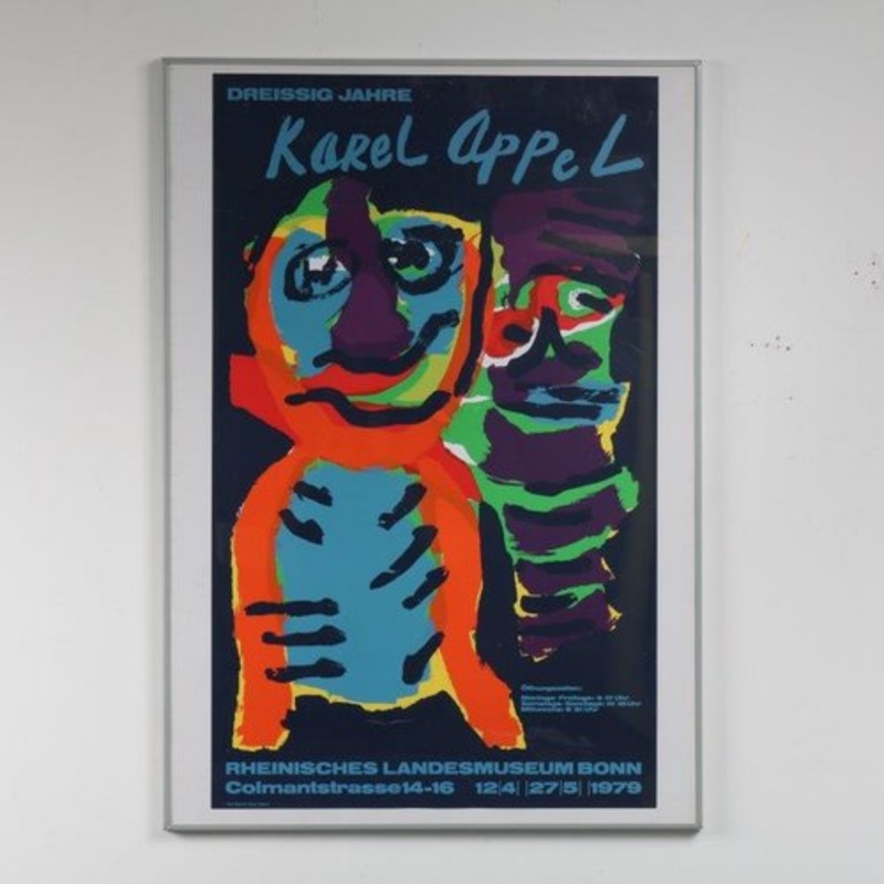 Karel Appel, Poster for the Rheinisches Landesmuseum Bonn, 1979, Silk Screen for sale at Pamono