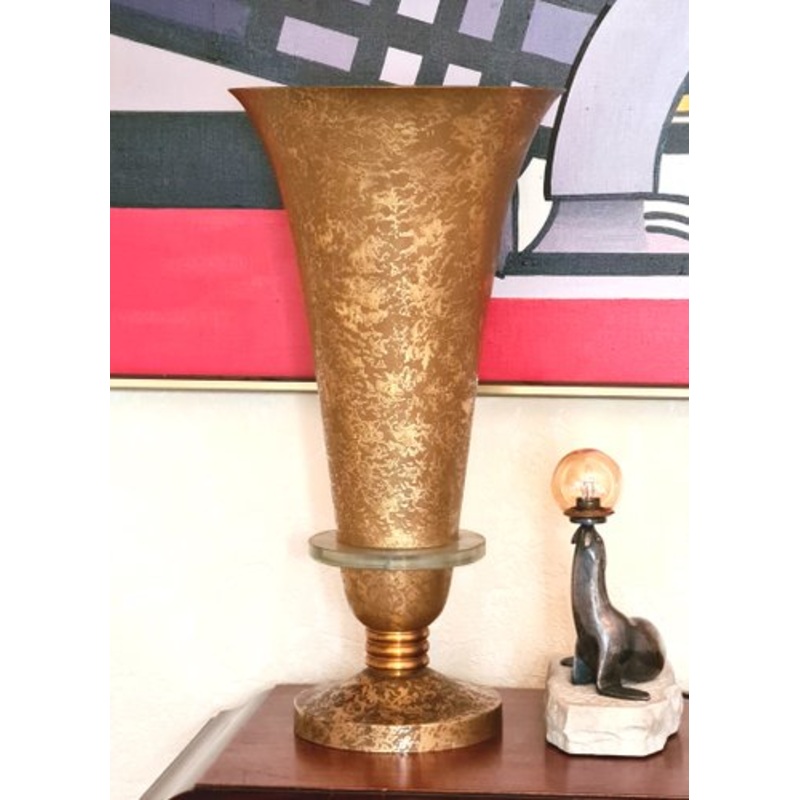 Large Art Deco Lamp in the Style of Genet et Michon for sale at Pamono