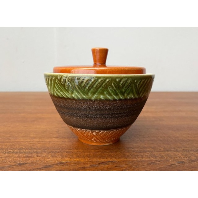Mid-Century West German Pottery WGP Jar Bowl with Lid from Dmler & Breiden, 1960s for sale at Pamono