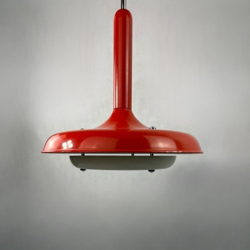 Orange Metal Ceiling Lamp, 1970s for sale at Pamono