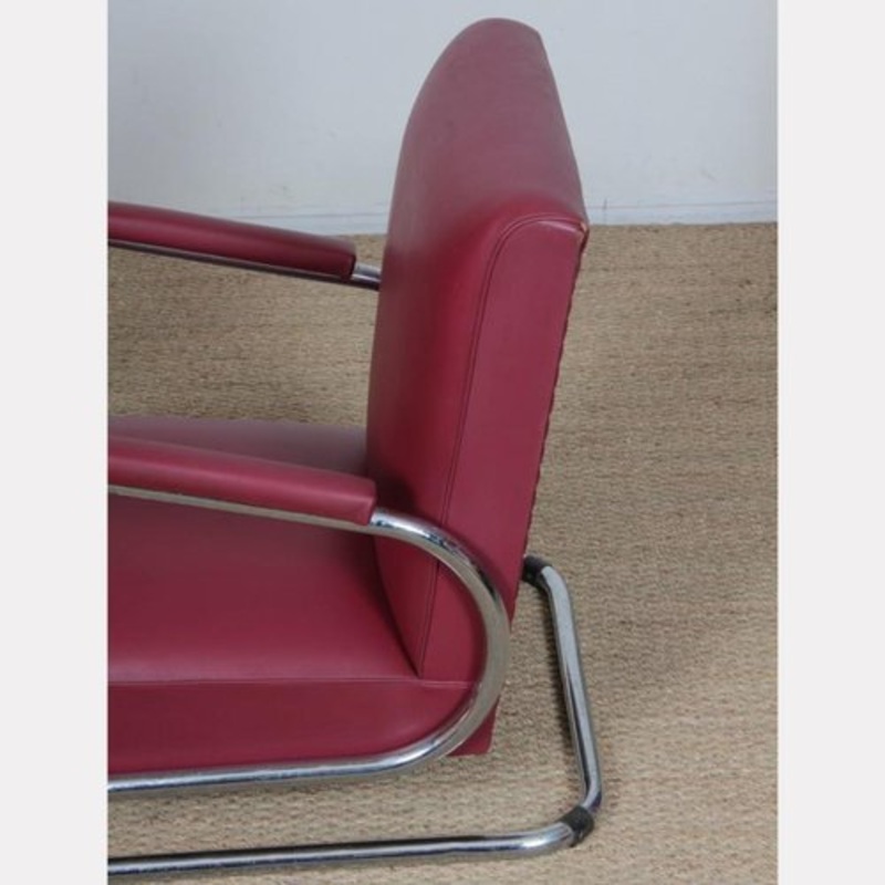 Red Tubular Armchair, 1960s for sale at Pamono