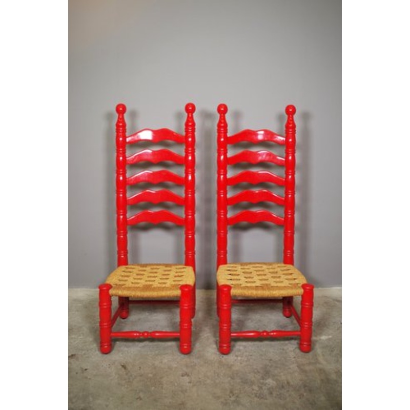 Set of High Spanish Chairs, 1940s for sale at Pamono