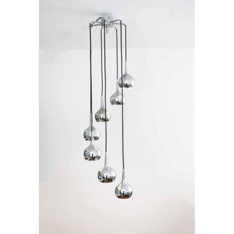 Spage Age Chrome Ball Cascade Ceiling Light by Panton, 1970s for sale at Pamono