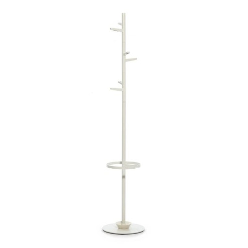 Taiga Coat Stand – White – With Umbrella Stand for sale at Pamono