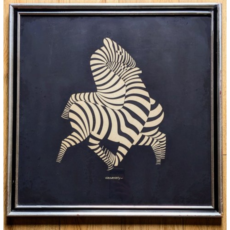 Victor Vasarely, Zebras, Original Serigraph, 1960s, Framed for sale at Pamono
