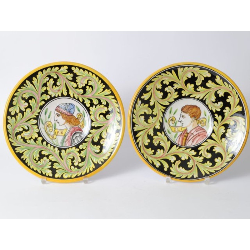 Vintage Italian Decorative Plates from Mastro Giorgio, 1950s, Set of 2 for sale at Pamono