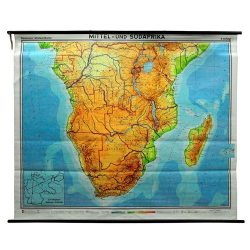 Vintage Map of Central South Africa, 1970s for sale at Pamono