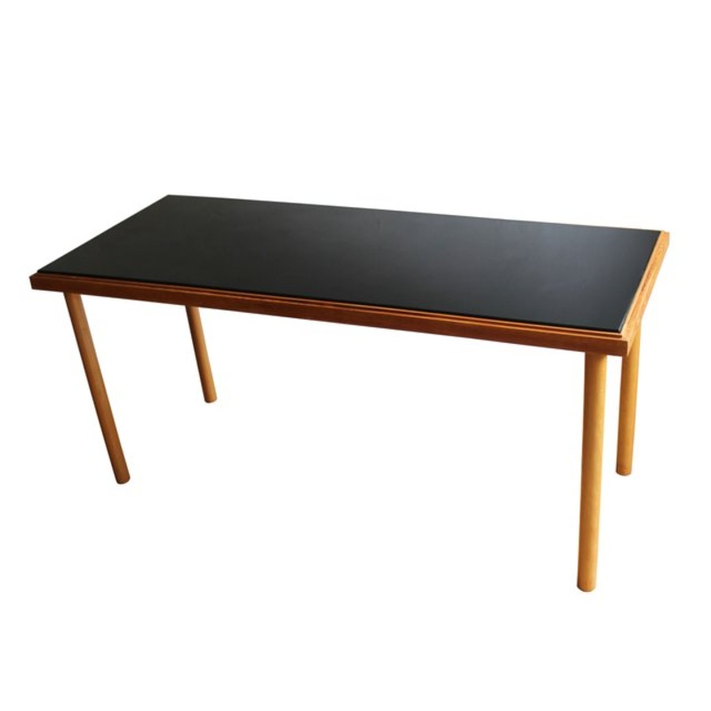 1960s Long Coffee Table with Black Opaxite Glass for sale at Pamono