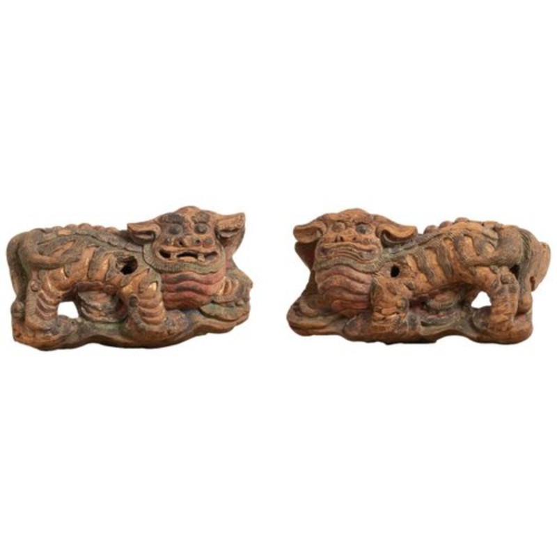 19th Century Chinese Guardian Lions, Set of 2 for sale at Pamono